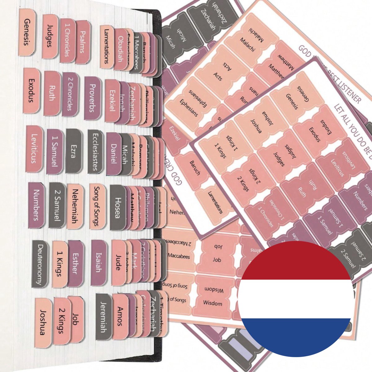 GLODI GOODS® Bijbel tabstickers zelfklevend – tabs papier – accessoires – bijbelstudie - Nederlands - afbeelding 1