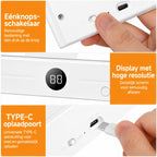 Leeslampje voor Boek - Platte LED Boeklamp - Boekenlegger Boeklamp - Platte Leeslamp - Oplaadbaar USB C - 3 Lichtkleuren Dimbaar met Timer - Geschikt om 's avonds te lezen - afbeelding 2