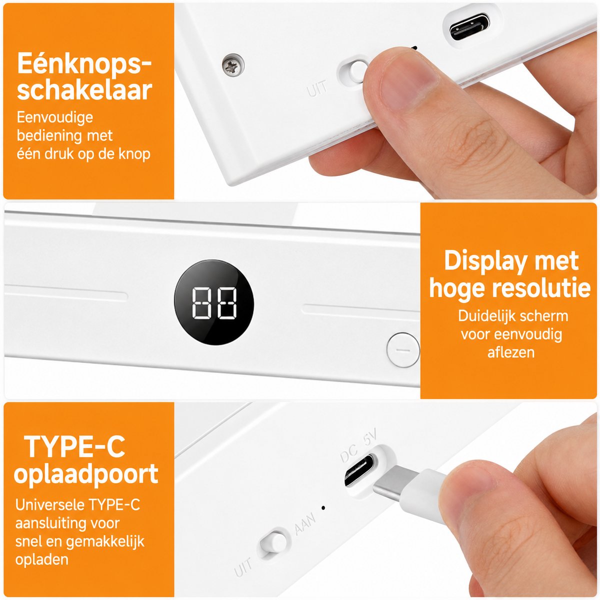 Leeslampje voor Boek - Platte LED Boeklamp - Boekenlegger Boeklamp - Platte Leeslamp - Oplaadbaar USB C - 3 Lichtkleuren Dimbaar met Timer - Geschikt om 's avonds te lezen - afbeelding 2