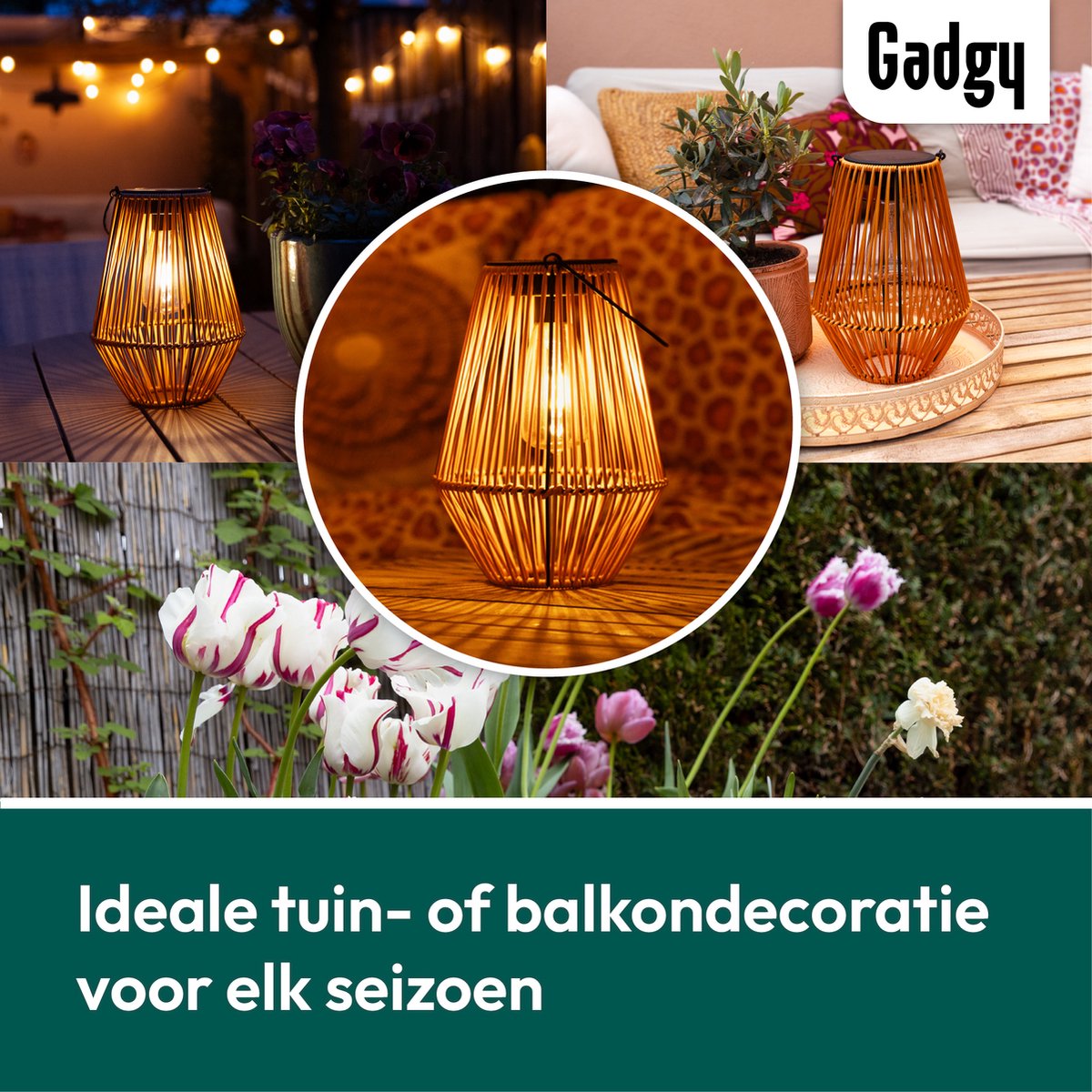 Gadgy Solar Tuinverlichting Rattan Bruin - afbeelding 5