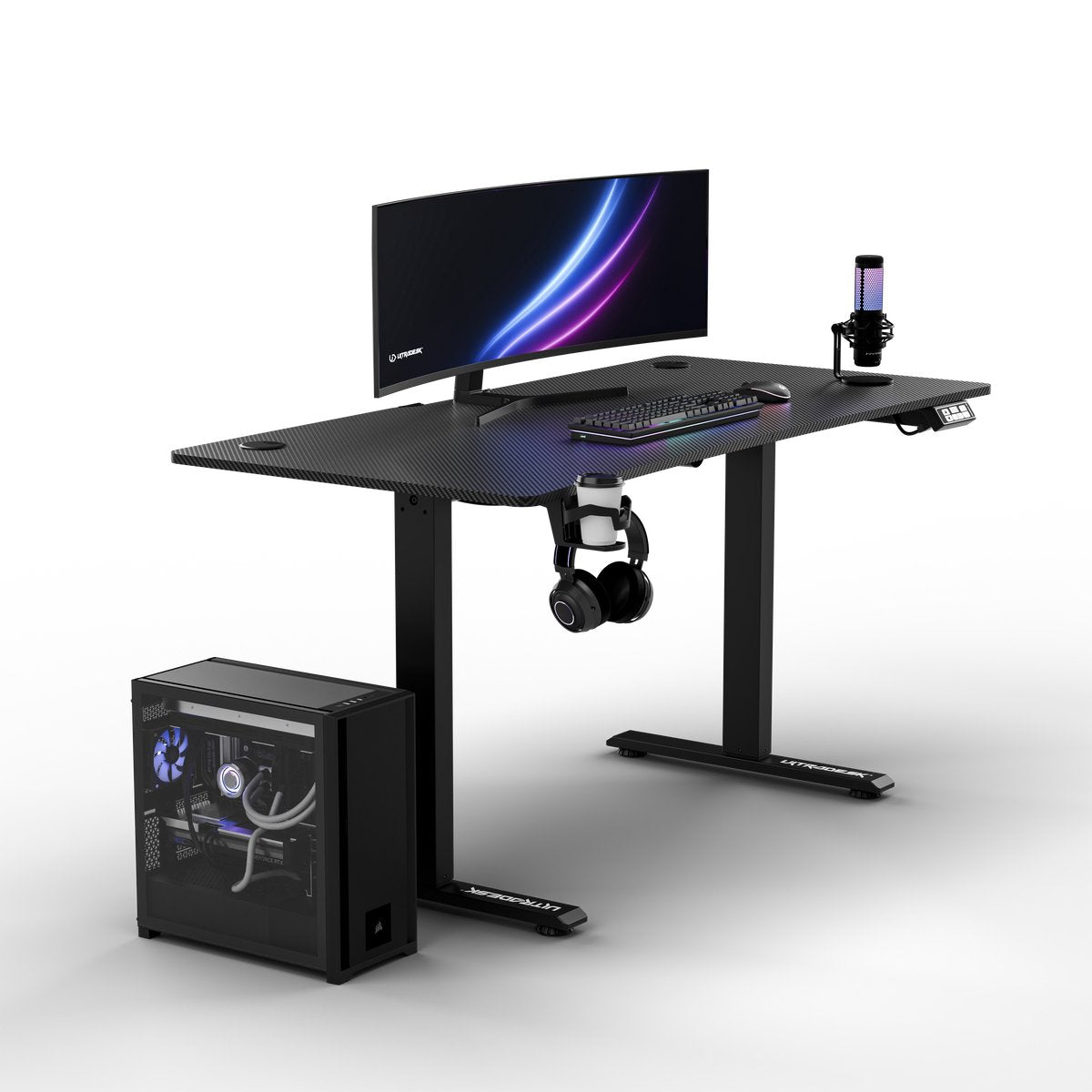 Ultradesk LEVEL V2 – Bureau voor Gaming, Home Office & Kantoor – Zwart – Elektrisch verstelbaar – Incl. Accessoires - afbeelding 4
