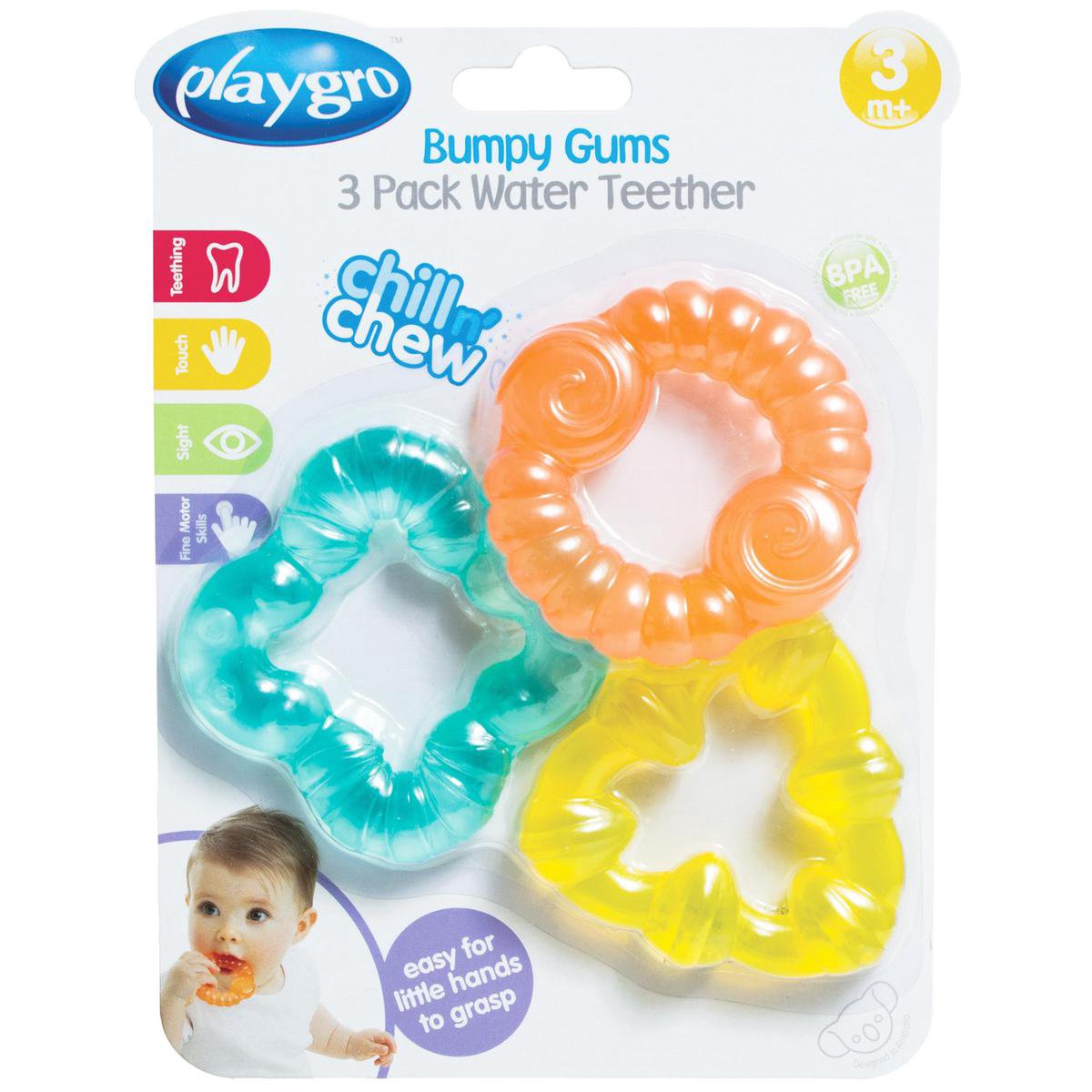Playgro Verkoelende Waterbijtringen - Set van 3 stuks - -Speelgoed Baby - Speelgoed 1 jaar - Baby bijtring - afbeelding 1