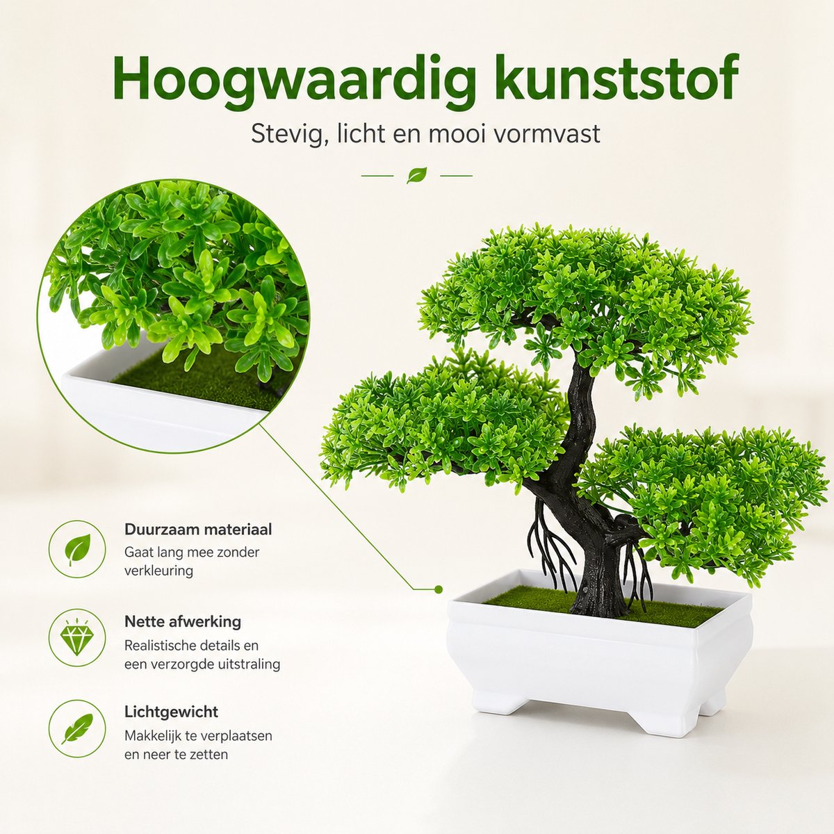 Boncy® Premium Bonsai Kunstplant in pot - 2 stuks Kunstplanten - Nep planten voor Binnen en Buiten - Kamer Decoratie - Nepplanten Kunst plant Boompje - Kunstbloemen - afbeelding 3