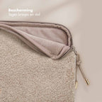Selencia Teddy Laptop Sleeve - Laptop Hoes geschikt voor 13 / 13.3 / 13.6 / 14 / 14.2 inch - Sand - afbeelding 5
