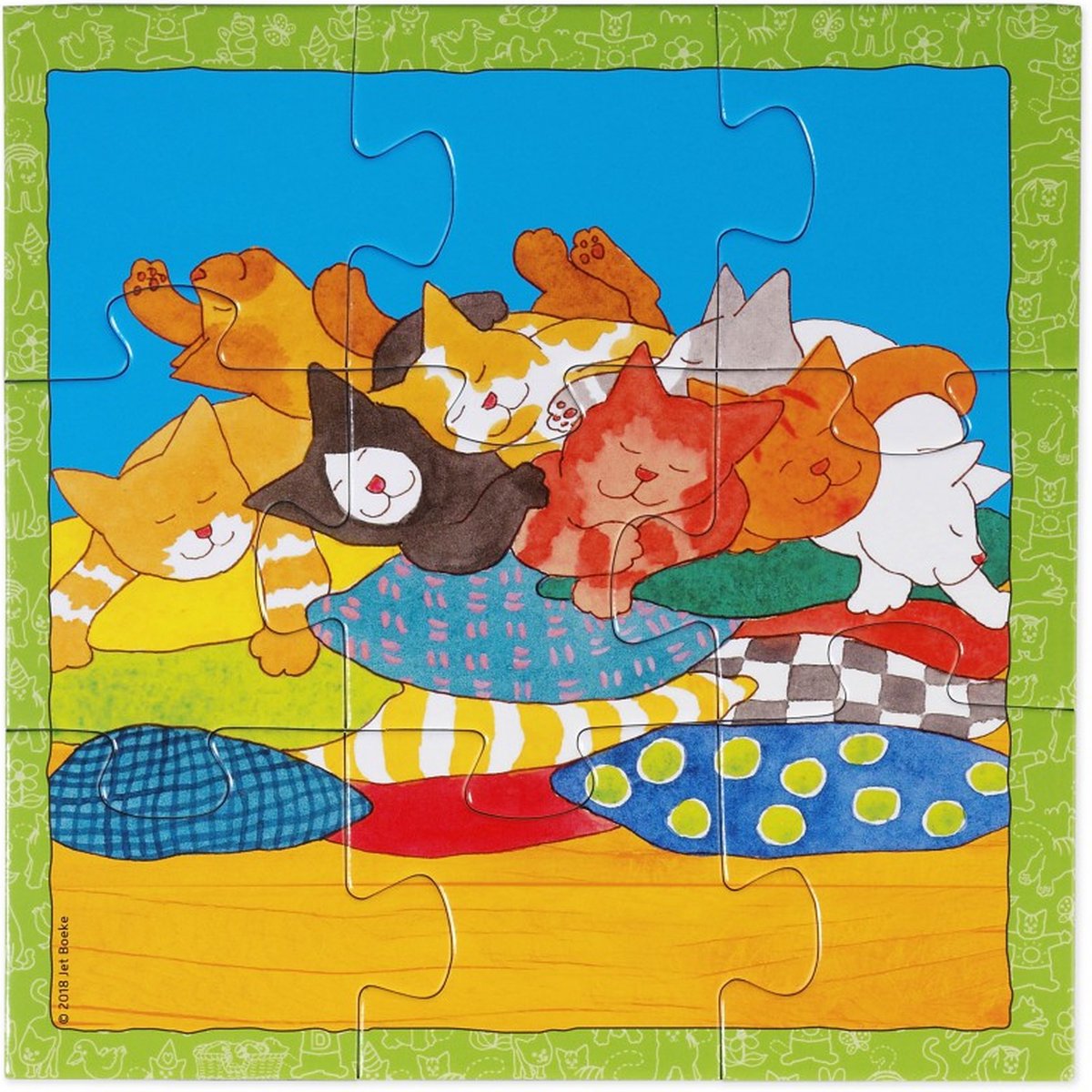 Dikkie Dik puzzel 4 in 1 educatief peuter speelgoed - kinderpuzzel 4x6x9x16 stukjes leren puzzelen - cadeautip puzzel 3 jaar en ouder - Bambolino Toys - afbeelding 3