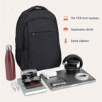 TRVLMORE 36L Rugzak - Rugtas met 17,3 Inch Laptopvak - Schooltas - Laptoptas - Spatwaterdicht - Heren en Dames - Jongens en Meisjes - Zwart - afbeelding 4