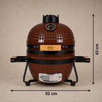 Barero Kamado BBQ - 13 inch houtskool barbecue - inclusief onderstel - Egg met Accesoires - Rood - PFAS-vrij - afbeelding 5