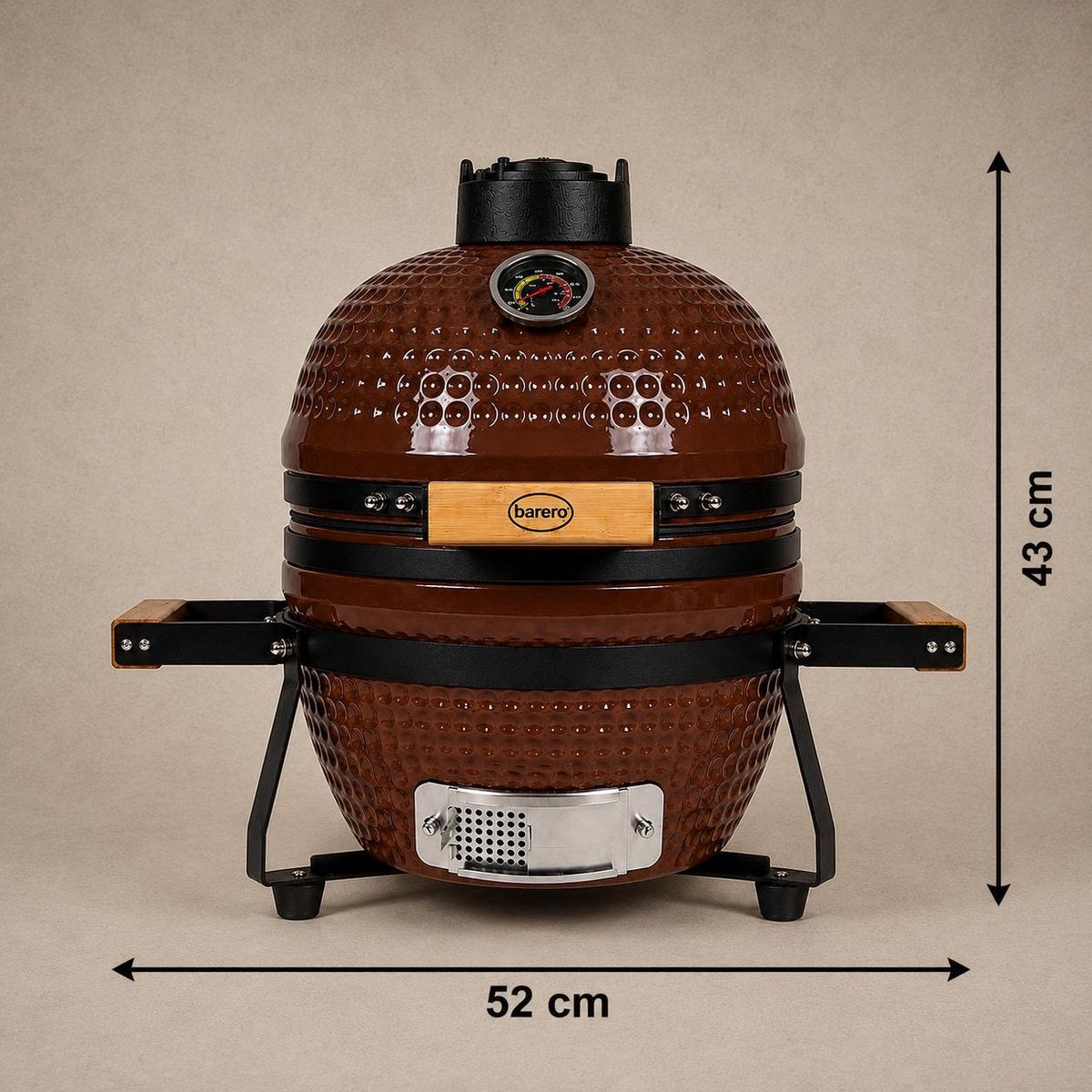 Barero Kamado BBQ - 13 inch houtskool barbecue - inclusief onderstel - Egg met Accesoires - Rood - PFAS-vrij - afbeelding 5