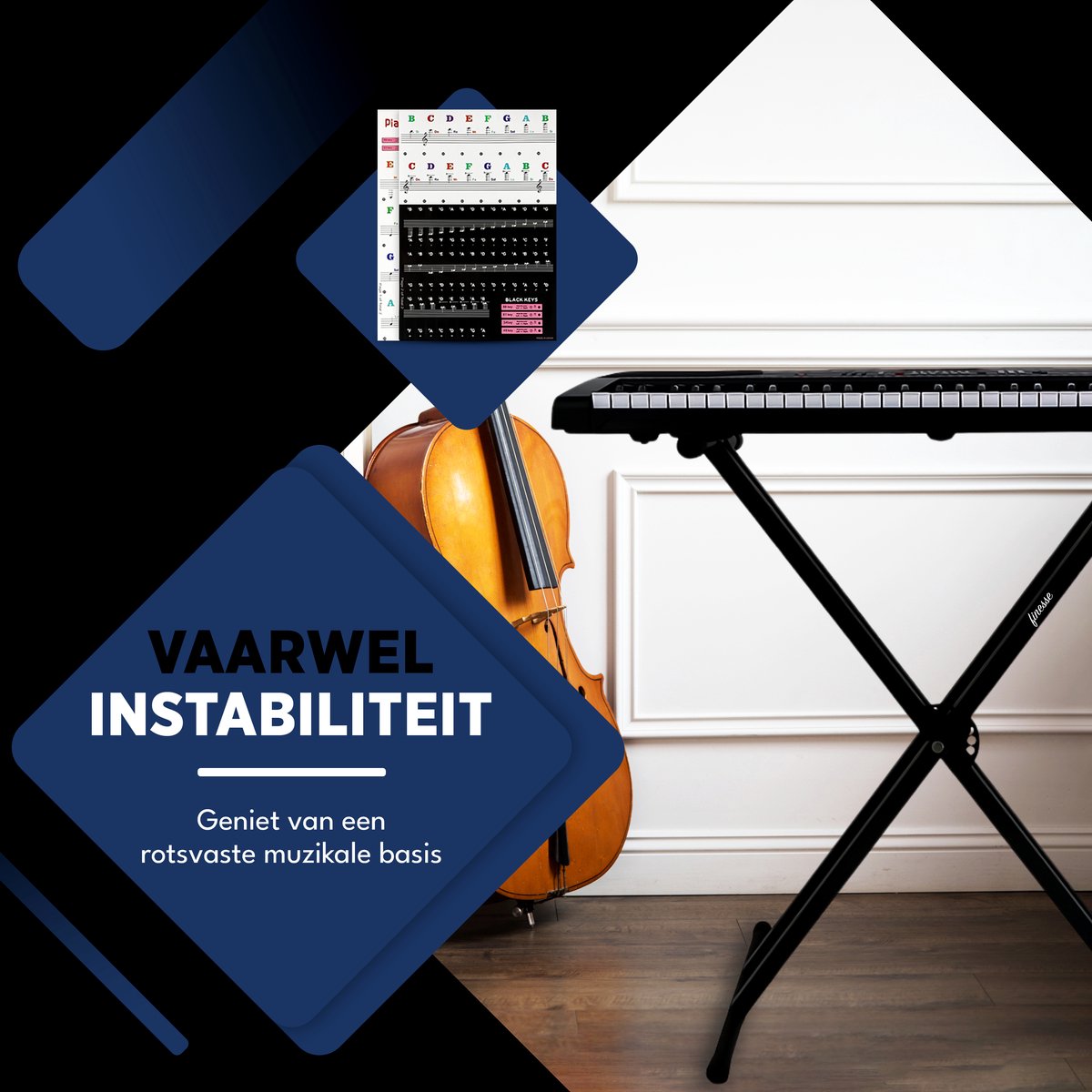 Finesse Keyboard Standaard - Verstelbaar - Statief - Piano Standaard - Toetsenbord Standaard - afbeelding 4