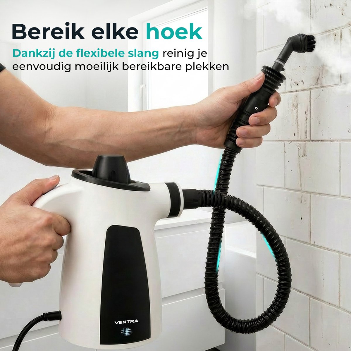 VENTRA® 15 Delige Stoomreiniger - Steam Cleaner - Handstoomreiniger - 3.5 Bar - Extra Krachtig - 5 Meter Stroomkabel - afbeelding 5