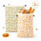 True Livin Bijenwas Broodzak 2-Pack – 43x33 cm – Herbruikbare Broodzakken voor Zelfgebakken Brood & Zuurdesem – Plasticvrij, Ademend en Vriezerbestendig - afbeelding 1