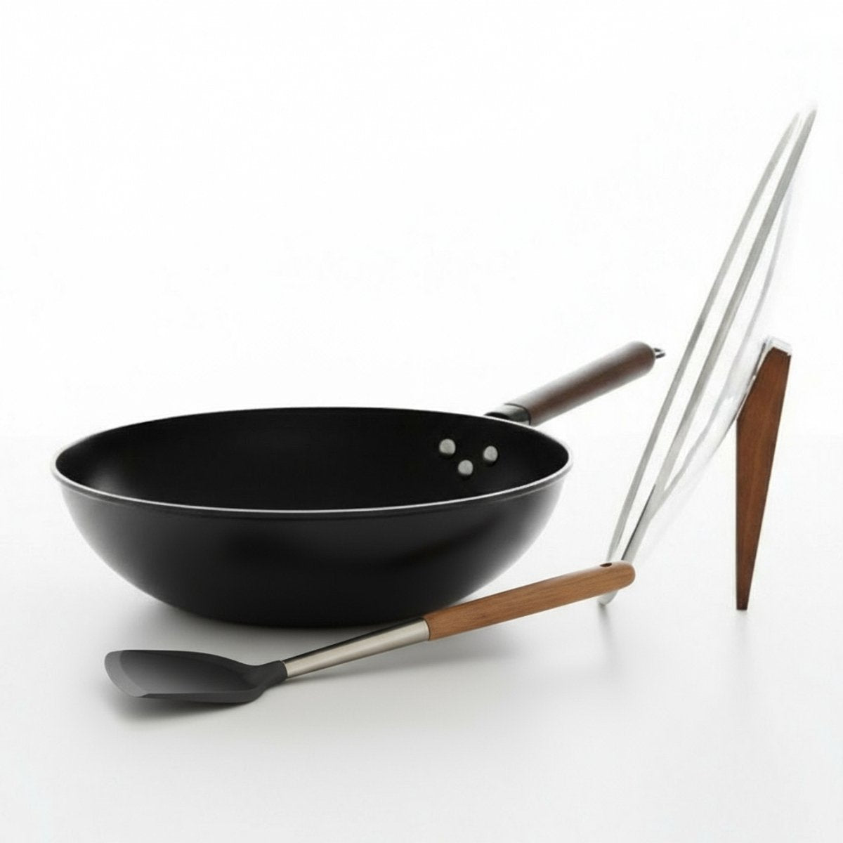 Rednas Takumi Series Wokpan met Deksel – 32 cm – PFAS-vrij – Geschikt voor Inductie, Gas, Keramisch & Elektrisch – Inclusief Houten Spatel – Japans Design - afbeelding 1