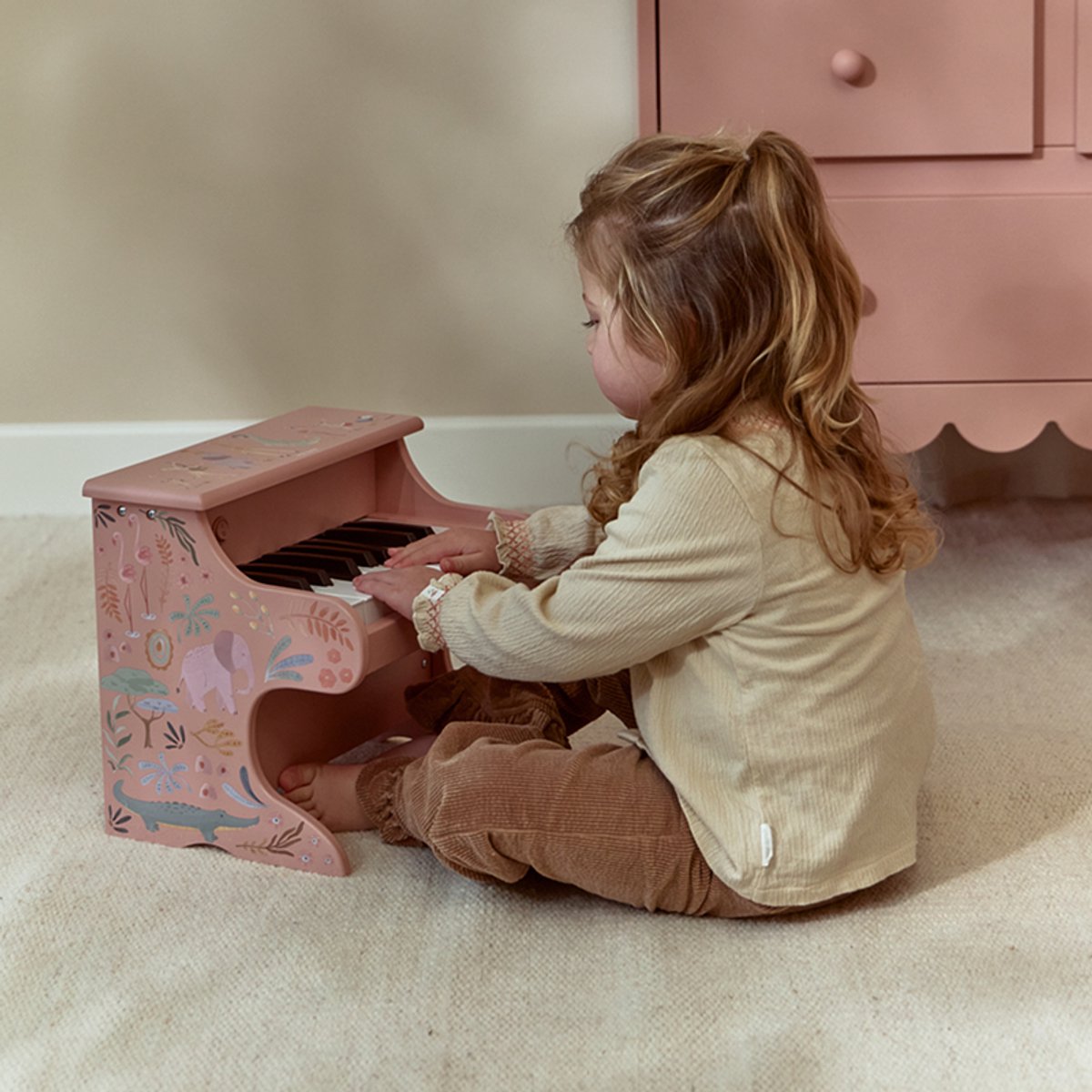 Little Dutch Houten piano - Roze FSC - Safari Friends - afbeelding 3