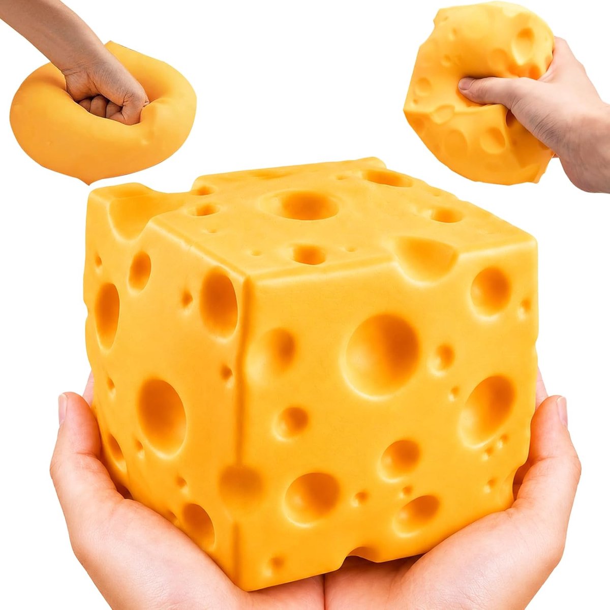 11X11X11 cm Giant Squishy Kaas Bal - Verlicht angst - Fidget Toys - Vingertop-knijpplezier - Decompressiespeelgoed - Anti-stress Knijpspeelgoed - Sensorisch decompressiespeelgoed - Geschikt voor volwassenen en kinderen - afbeelding 1