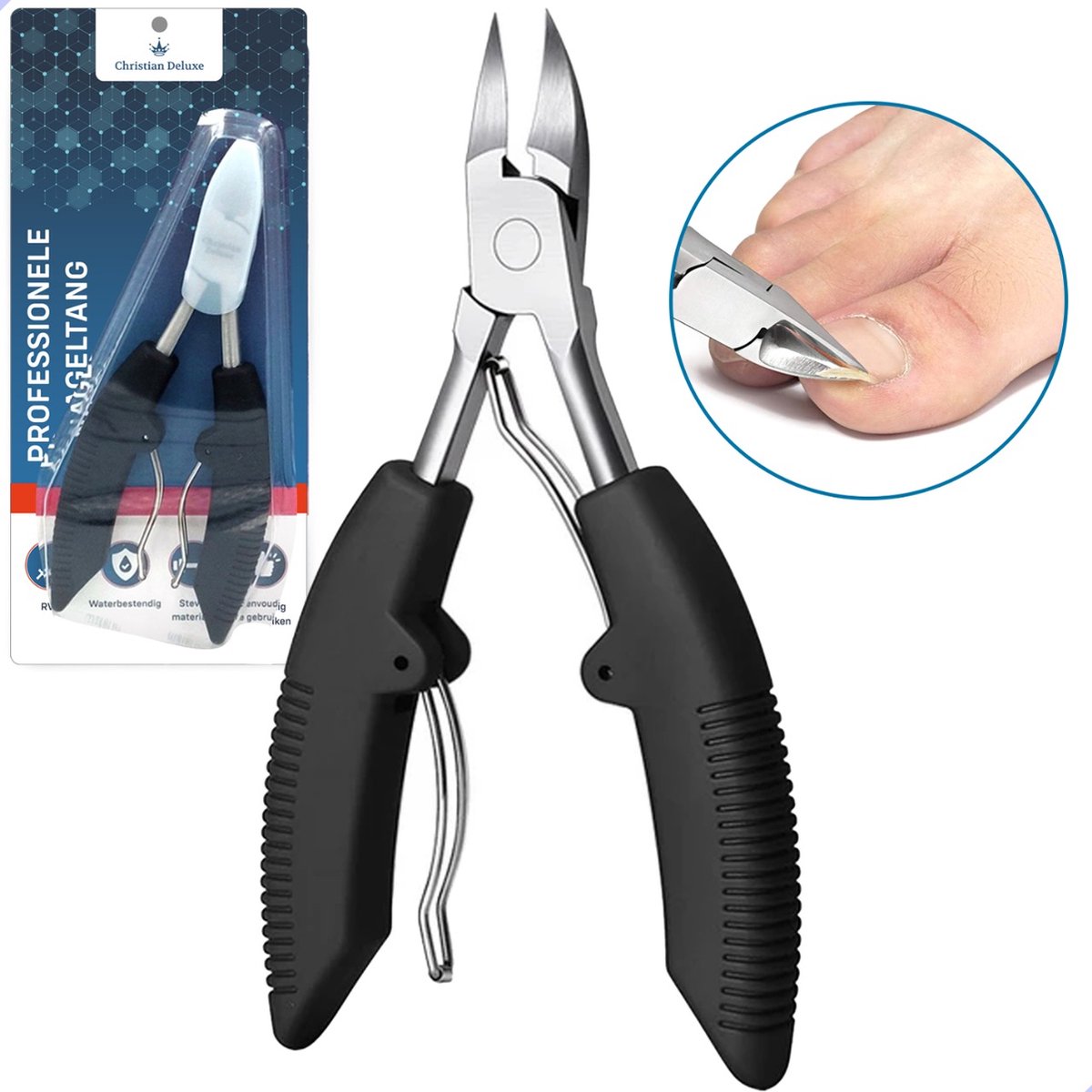 Christian Deluxe® Professionele Nageltang - Voor harde teennagels - Kalknagel - Ingegroeide teennagel - Schimmelnagel - Nagelknipper - Teennagelknipper - Pedicureset - Manicure set - Pedicure - afbeelding 1
