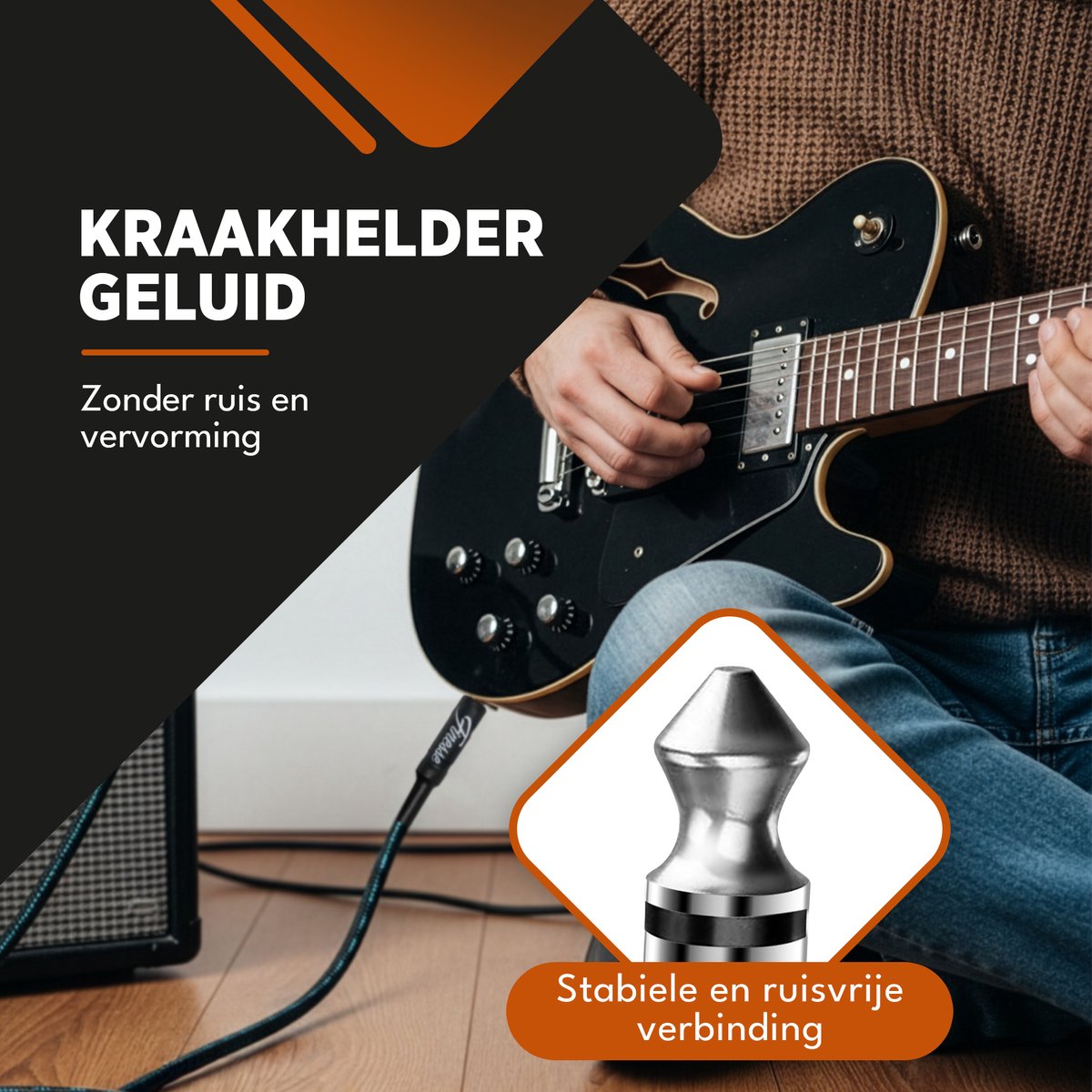 Finesse Gitaarkabel - 300cm - Jack 6.35mm - Audio Kabel - Instrumentkabel - Gitaar Kabel - afbeelding 3