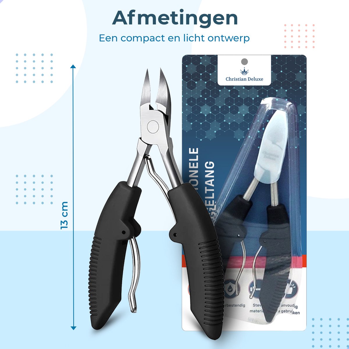 Christian Deluxe® Professionele Nageltang - Voor harde teennagels - Kalknagel - Ingegroeide teennagel - Schimmelnagel - Nagelknipper - Teennagelknipper - Pedicureset - Manicure set - Pedicure - afbeelding 2