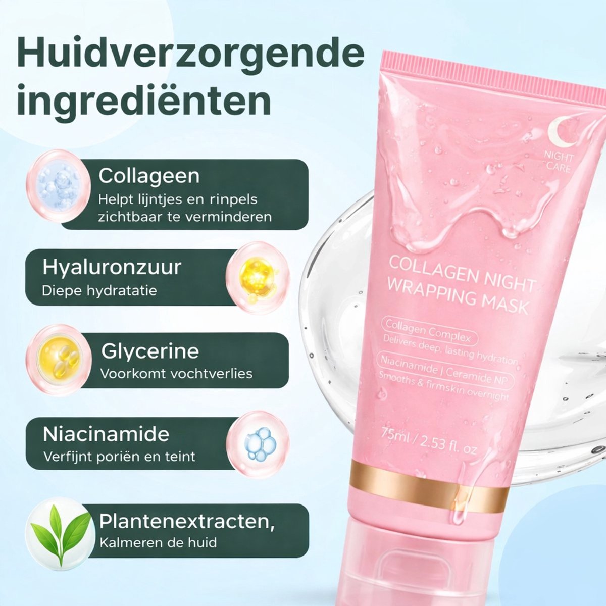 Collageen Wrapping Masker - 2 stuks - 150ML - Nacht gezichtsmasker - Hydraterend & Verstevigend - Korean skincare - peel off - afbeelding 4