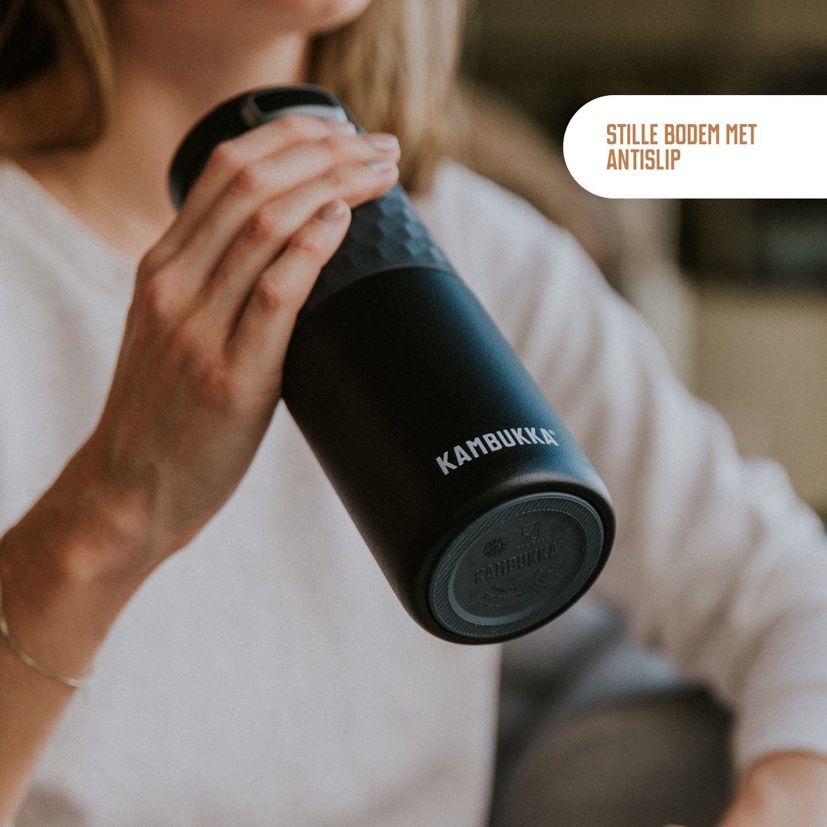 Kambukka Etna Grip Thermosbeker 500 ml - makkelijk reinigen - lekvrije Koffiebeker - Black Steel - afbeelding 2
