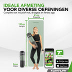 Tunturi Yoga Mat 8mm - Pilates mat - Extra dikke fitness mat - 183x61x0,8 cm - afbeelding 2