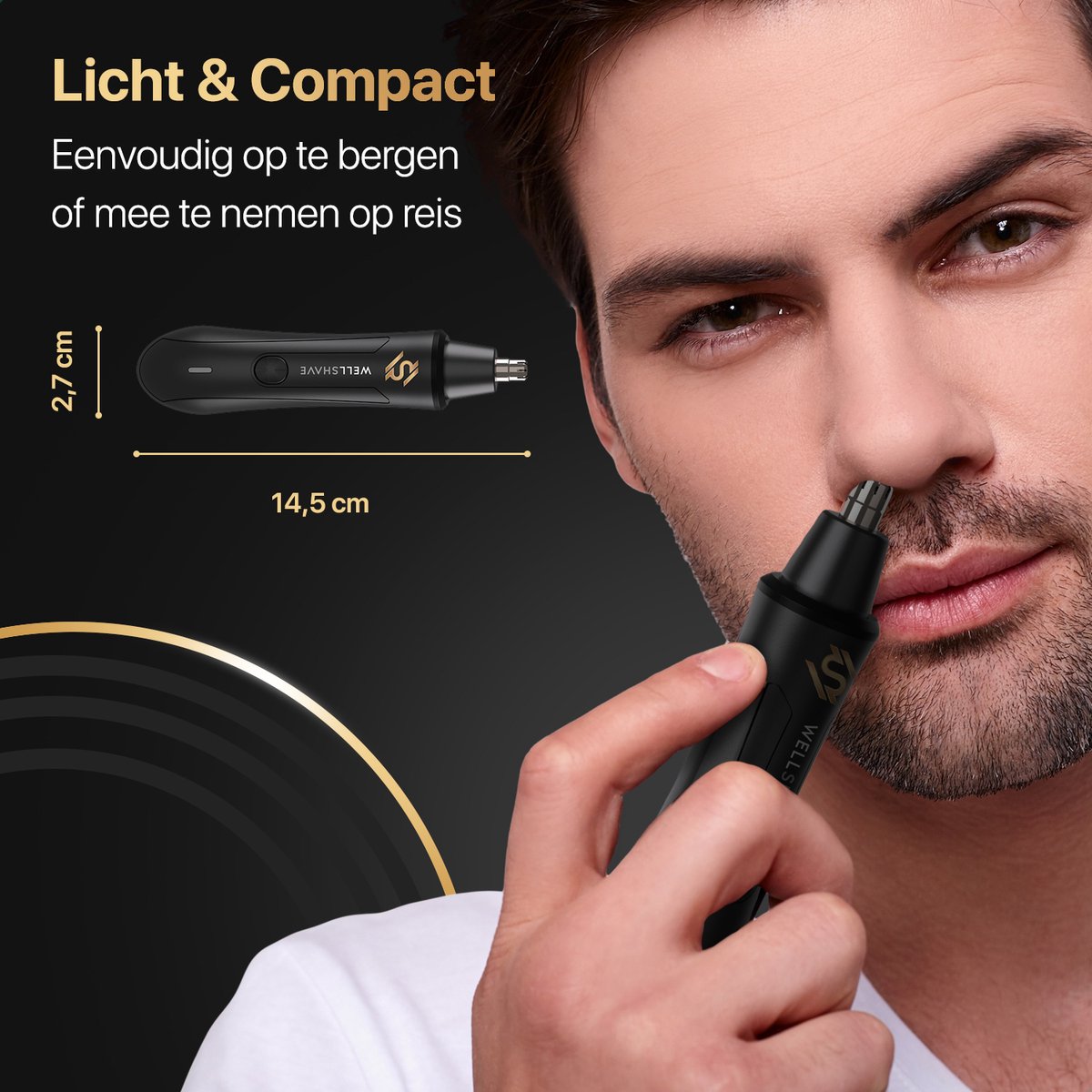 Wellshave Neustrimmer Basic - Wenkbrauw en Oorhaar trimmer - Neustrimmer mannen - Neushaartrimmer - afbeelding 4
