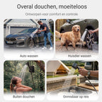 Oplaadbare Camping douche met 2 waterfilters - 24x douchebeurten - 3 Standen (Mist, Normaal, Vol) - Buitendouche voor kamperen, honden, auto, fiets en camper - Draagbare - FLOAT Oasis - afbeelding 4