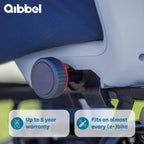Qibbel Junior 6+ Fietsstoeltje Achter Bagagedrager bevestiging - QuickConnect - Fietszitje – Ocean Blue - inclusief voetbeschermingsplaten en voetsteunen - afbeelding 3