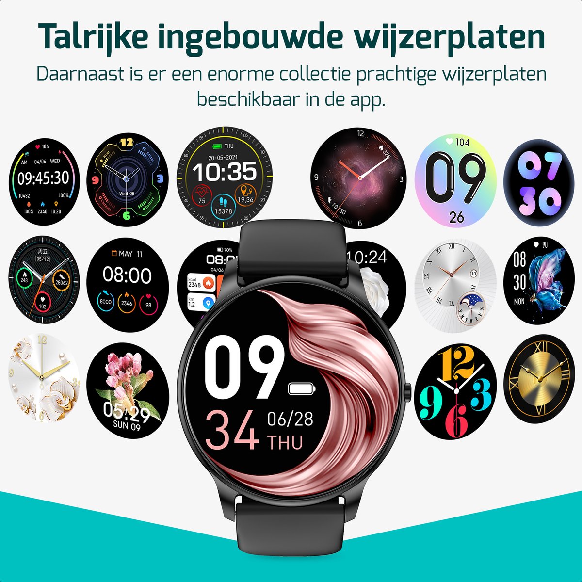 FITAGE Sporthorloge met GPS - Smartwatch Stappenteller Horloge - Activity Tracker - Zwart - afbeelding 3