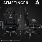 Gaming stoel - luxe imitatie suède Gamestoel- ergonomische bureaustoel met voetensteun - hoofdsteun en lendenkussen-3D armleuningen-90-155 graden rugleuning-zwart - afbeelding 5
