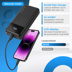 Nuvance Powerbank 20000 mAh - 22.5W Snellader - Usb, Usb-C & Micro Usb - Universeel - Incl. 22.5W Snellaadkabel - Gadgets - Reis Powerbanks - afbeelding 4