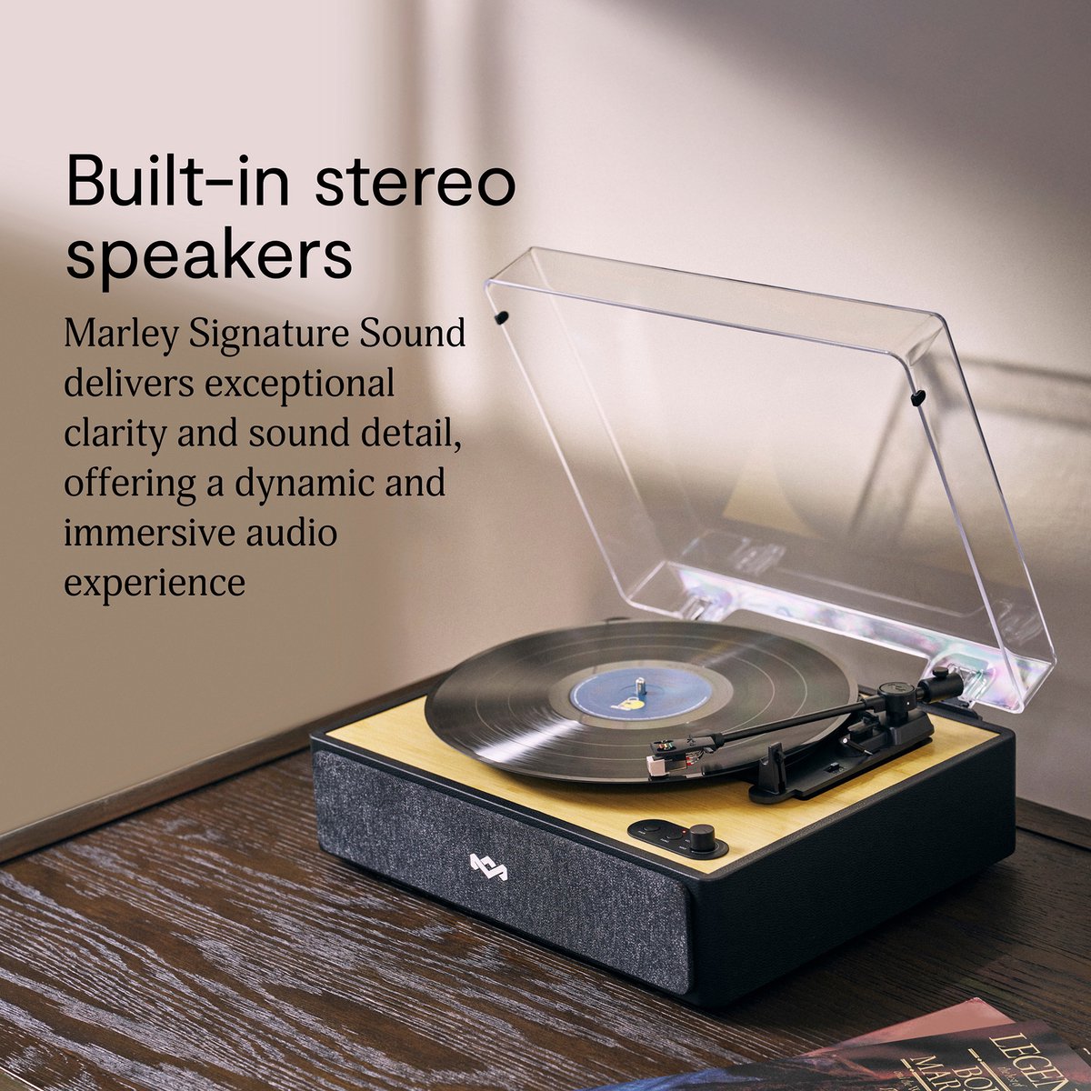 House of Marley Rise Up Bluetooth Platenspeler - Ingebouwde Speakers - Vinyl - Bluetooth Speakers - Auto-stop - Draadloos - Home Audio - Gemaakt van Duurzame Materialen - afbeelding 4