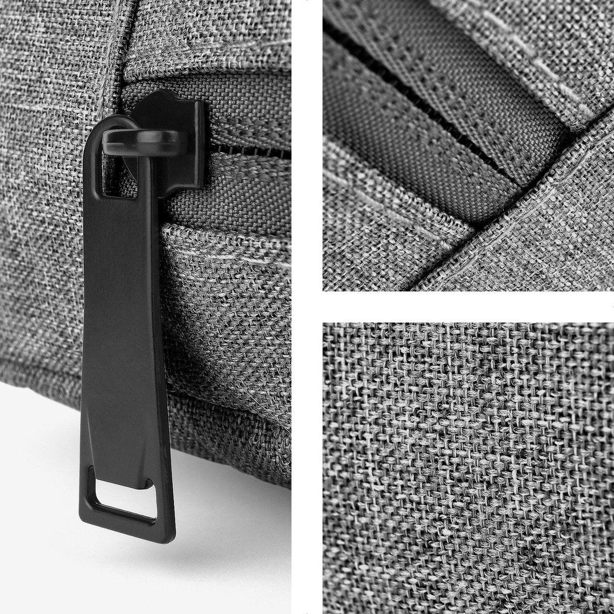Laptophoes 15,6 inch - Laptop Sleeve, Tablet Hoes met kabel organizer etui - Donker Grijs - afbeelding 5
