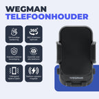 Wegman Telefoonhouder Auto Zuignap - Extra Krachtige Zuignap voor Dashboard en Raam - Telefoonhouders Auto - Zwart - afbeelding 2