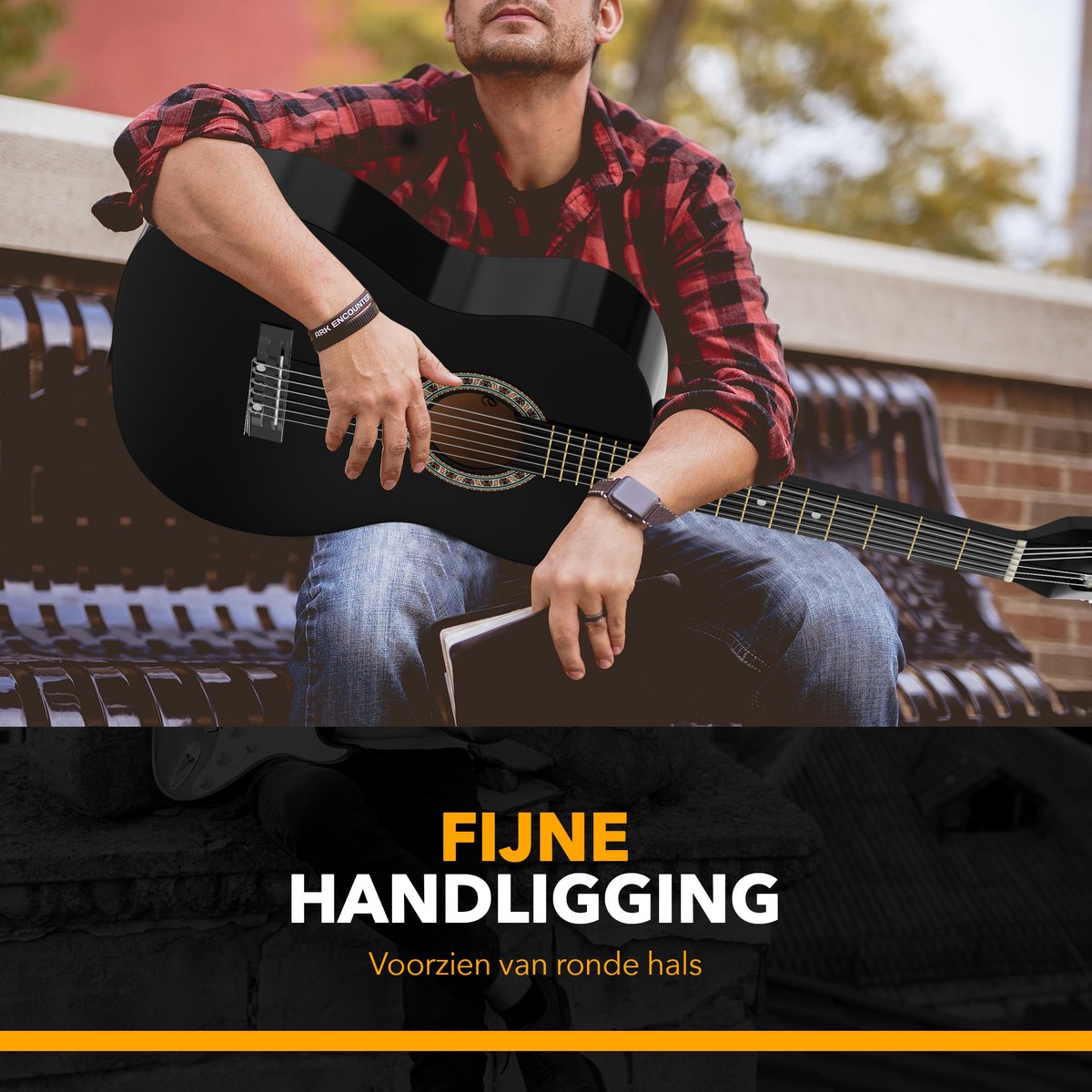 Finesse Akoestische Gitaar - met Videocursus - Nylon Snaren - Klassieke Gitaar - Spaanse Gitaar - Kind - Volwassenen - Zwart - afbeelding 5