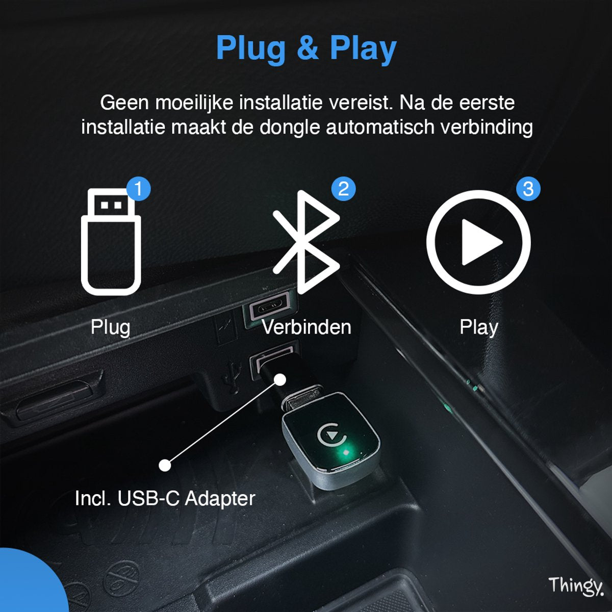 Premium 2-in-1 Carplay Dongle - Draadloos Carplay & Android Auto - Android Auto Dongle - Extra Klein Model - Snelle & Stabiele Connectie - afbeelding 5