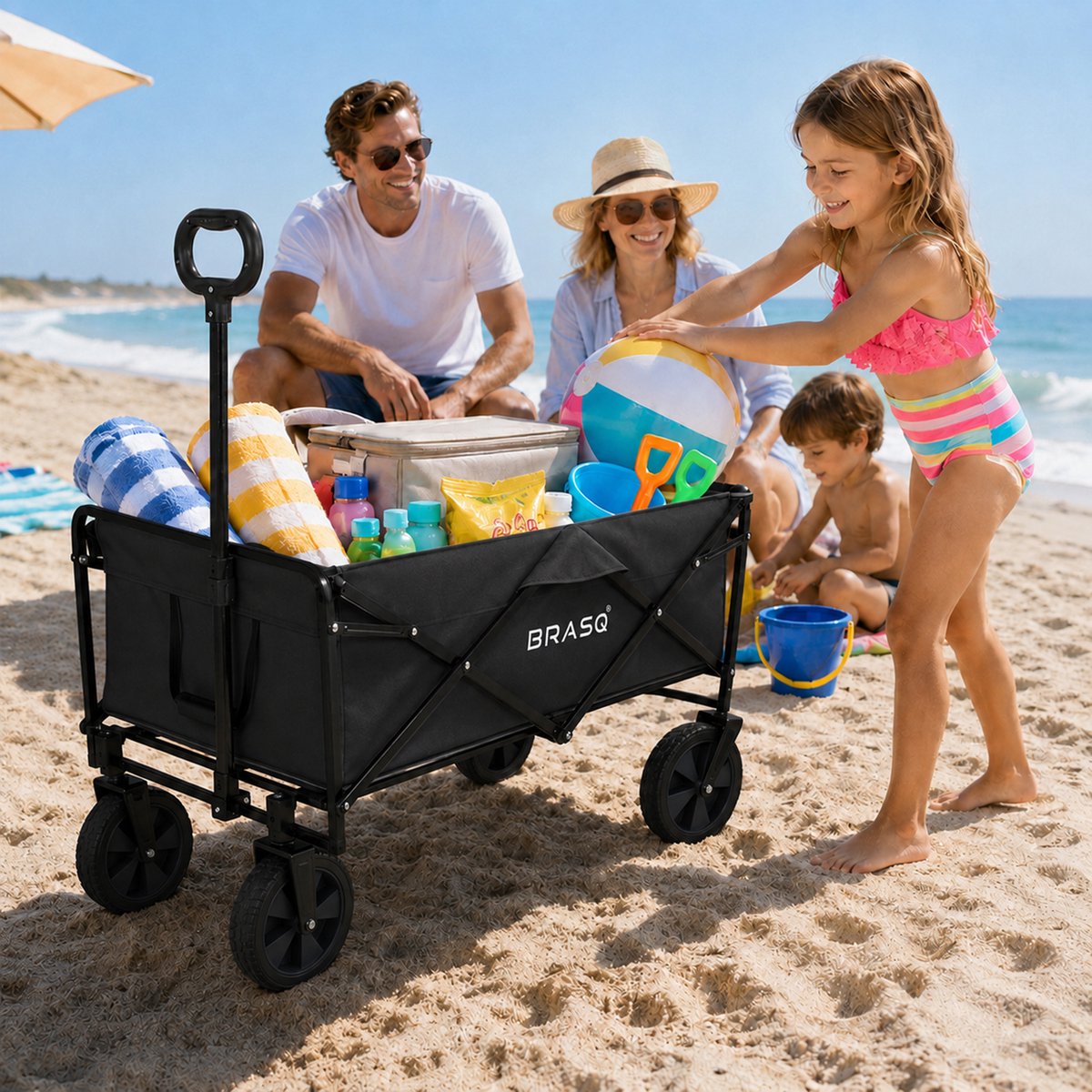BRASQ Opvouwbare Bolderkar - 100 L - 80 kg - afbeelding 4