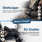 CarMe 2-in-1 Auto Stofzuiger Pro - Zuigen & Blazen - Kruimeldief - 8 Opzetstukken - Oplaadbaar - Handstofzuiger - Air Duster - Zwart - afbeelding 3