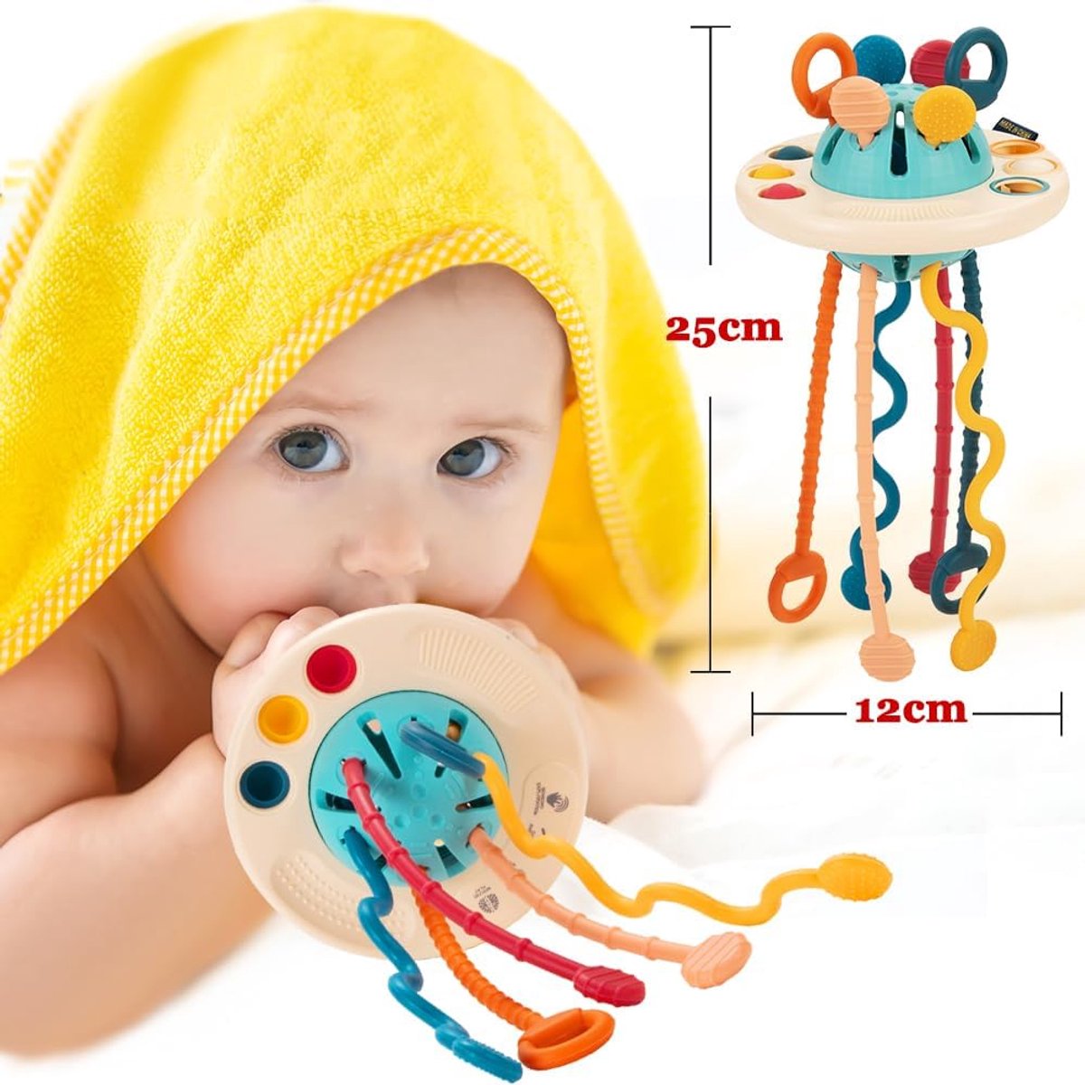 Casalora Montessori Speelgoed vanaf Baby 1 2 3 4 jaar - Educatief speelgoed voor baby's - Kinderspeelgoed Onderweg - Baby Speelgoed 6 7 8 9 10 Maanden - Ophangbaar - Baby-bijtspeeltjes - Baby sensorisch speelgoed - afbeelding 2