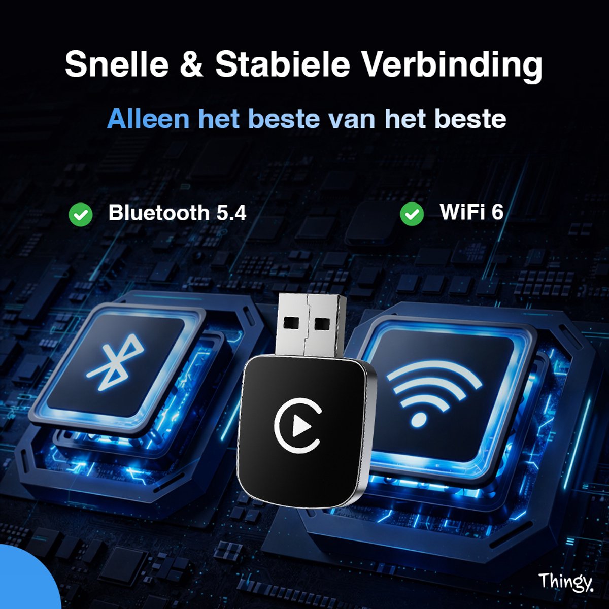 Premium 2-in-1 Carplay Dongle - Draadloos Carplay & Android Auto - Android Auto Dongle - Extra Klein Model - Snelle & Stabiele Connectie - afbeelding 3