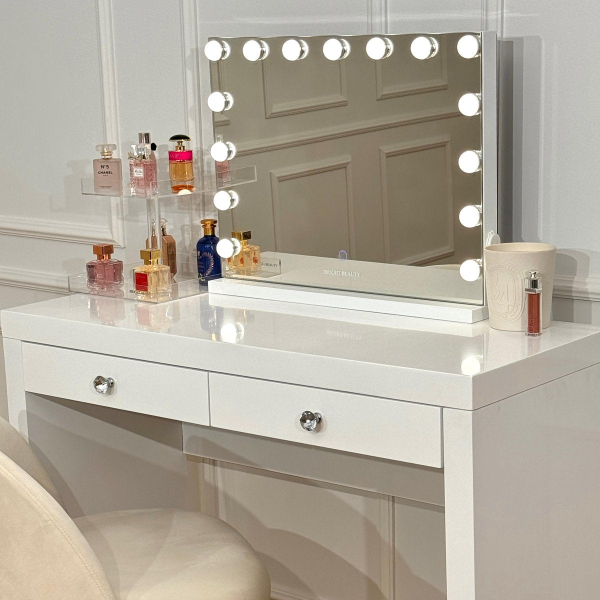 Bright Beauty® Make-up Spiegel met Verlichting - Hollywood Spiegel - 58×46 cm - 15 LED Lampen - afbeelding 2