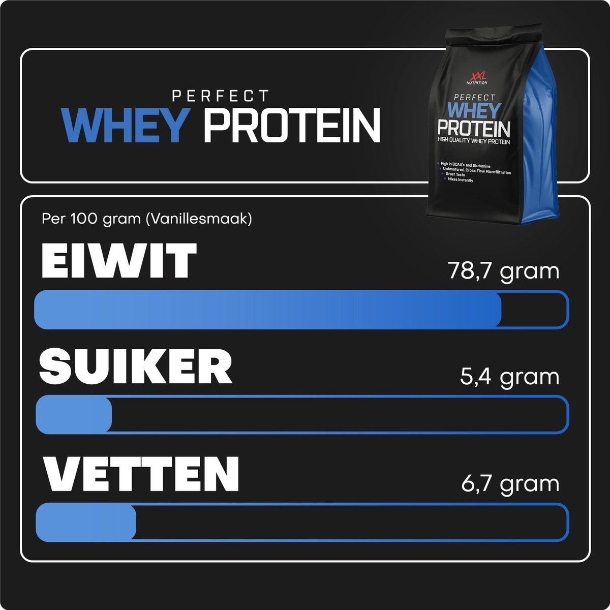 XXL Nutrition - Perfect Whey Protein - Vanille - Eiwitpoeder - 2000 g - afbeelding 3