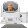 TrevoPet® Automatische Kattenbak - Zelfreinigend & Veilig - Voor Katten tot 12KG - Incl. Mat, 60 Afvalzakjes & Accessoires - 10L Afvalbak - Wit & Grijs - afbeelding 1