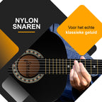 Finesse Akoestische Gitaar - met Videocursus - Nylon Snaren - Klassieke Gitaar - Spaanse Gitaar - Kind - Volwassenen - Zwart - afbeelding 2