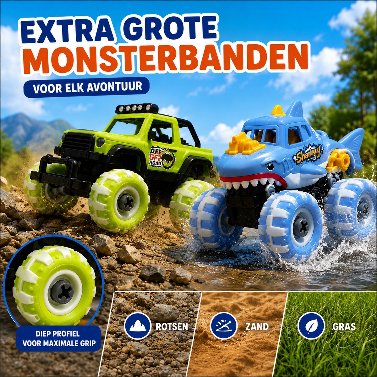 Speelgoedauto's - 2 stuks - Montessori speelgoed - afbeelding 3