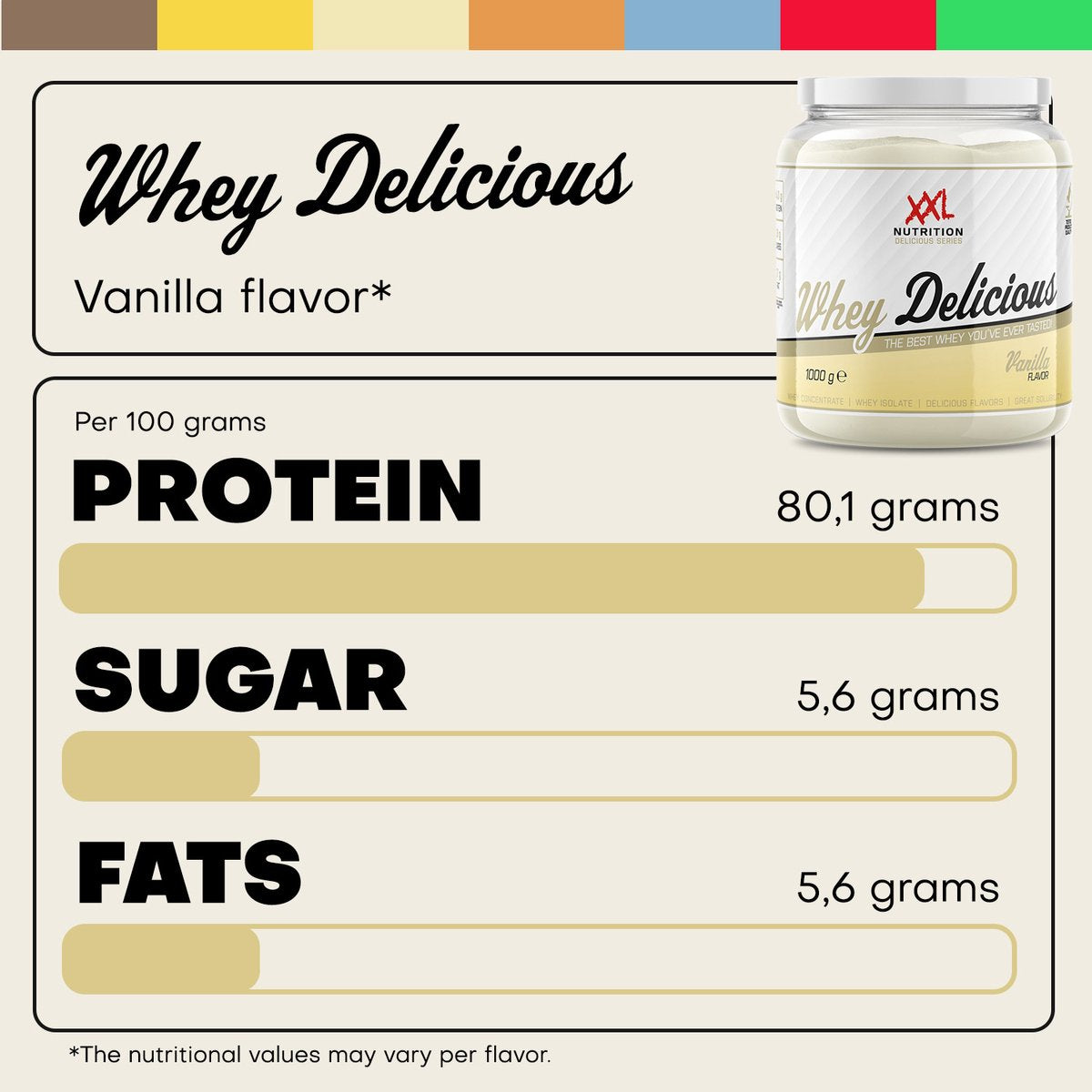 XXL Nutrition - Whey Delicious - Vanille - Eiwitpoeder - 1000 g - afbeelding 3