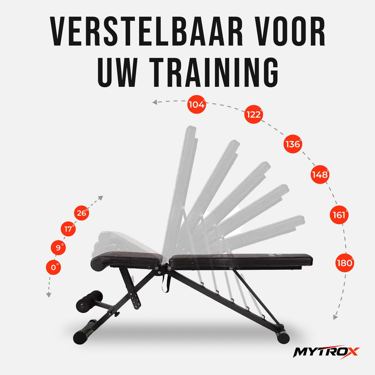 Mytrox Fitnessbank - Halterbank tot 300KG - Verstelbaar en inklapbaar - Geen montage nodig - Licht en robuust - afbeelding 4