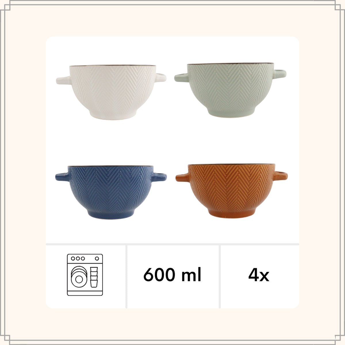 OTIX Soepkommen - Set van 4 - 600 ml - afbeelding 3