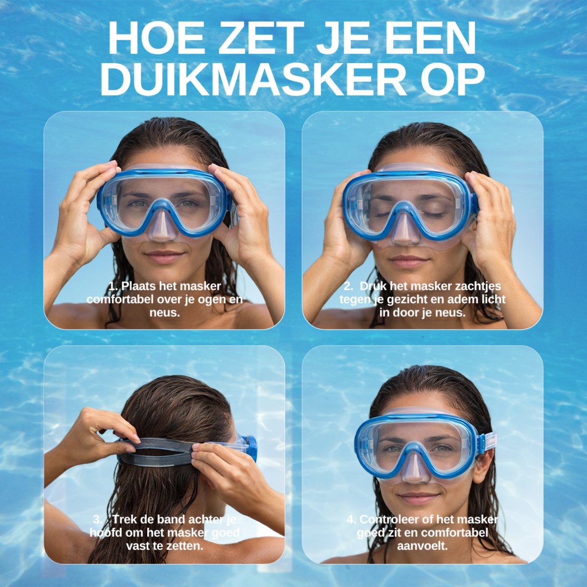 ReefTourer Snorkelset – Premium duikbril met snorkel, hypoallergene siliconen snorkelmasker één venster – Zwart/Rood– RC-0105-BK/MDR - afbeelding 2