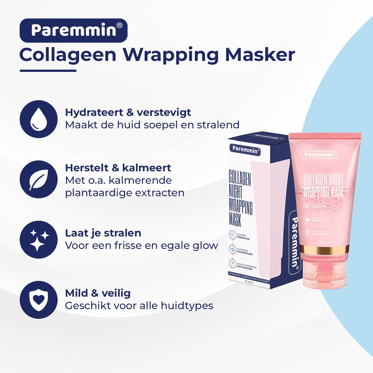 Collageen Wrapping Makser - Bio-Collagen Gezichtsmasker - Korean Beauty Mask – Hyaluronzuur - Night - afbeelding 2