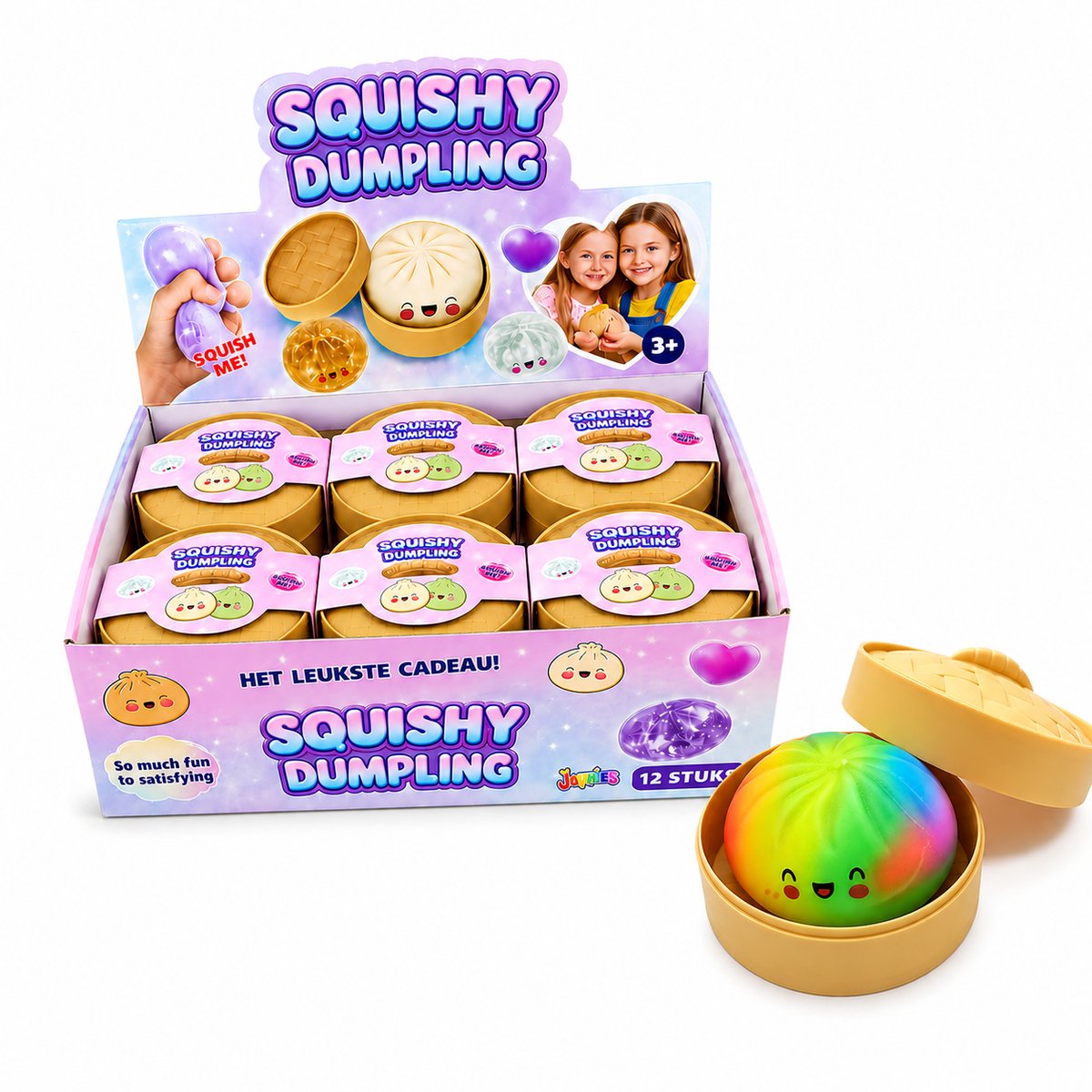 Jeppies® Squishy Dumpling - Squishy - Stressbal - Fidget Toy - 1 Stuk - Rainbow - afbeelding 1
